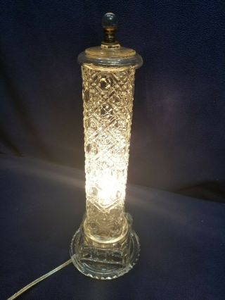 Vintage Art Deco Crystal Glass Bullet Torpedo Skyscraper Boudoir Lamp Light