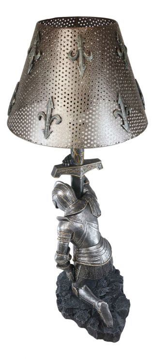 Medieval Knight of Honor Chivalry Sculptural Table Lamp 20 Inch Tall 2