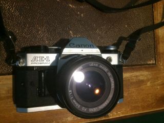 Vintage Canon Ae - 1 Program 35mm Camera With 50 Mm Lens And Strap