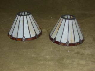 Vintage Quoizel Tiffany Style Stained Glass Lamp Shade / 7 "