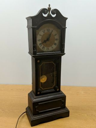 Vintage Hamilton Ross Electric Miniature Grandfather Clock W Pendulum