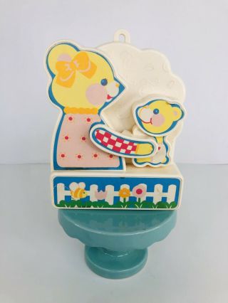 Vintage Crib Music Box Teddy Bear Pull String Toy (1982) Tomy 008