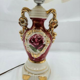 Vintage Porcelain Lamp Shabby Chic Victorian Romantic Dresser Lamp 3