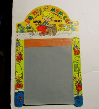 Vintage Dennis The Menace Magic Slate Board 12 X 8.  5 In Size.  Whitman