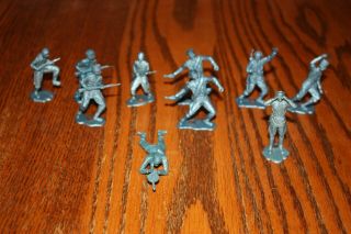 10 Vintage Mpc Metallic Blue Russian Wwii Army Soldiers Tank A - Marx,  Timmee