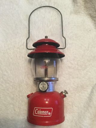 Vintage Red Coleman 200a Lantern Single Mantle - 7 / 1974 Labeled Version