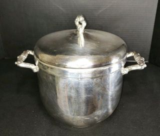 Vintage Sheffield Sheraton Ice Bucket Silver Plated Decorative 3 Qt Heavy