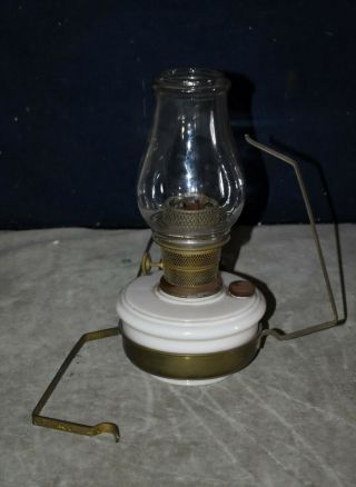 Rare Vintage Aladdin Model B Oil Lamp W/hanger & Glass Chimney