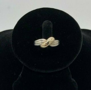 Vintage Precious Precious Ring Marked 14k Gold & 925 Sterling Silver Band Size 5