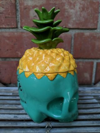 Geeki Tikis Green Skull Pineapple Grass Skirt Tiki Mug 3