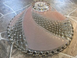 Vintage Pink Hobnail Ceiling Light Shade Cover Frosted Clear Glass 11 "