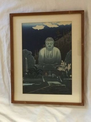 Shinagawa Shin - Hanga WoodBlock Print Gihachiro Okuyama Buddha at Kamakura 1950 2