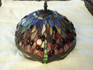 Tiffany Style Dragonfly Lamp Shade Stained Glass Multi - Colored Lamp Shade