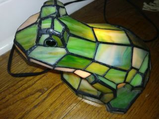 Tiffany Style Vintage Stained Glass Specialty - Frog Lamp great 2