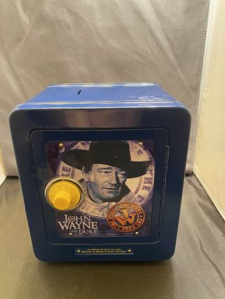 John Wayne “the Duke” Metal Safe/bank Blue Combination Lock Coin Slot And Alarm