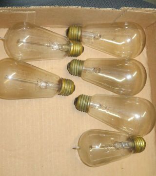 5 Antique Vintage National Mazda Tipped Edison Light Bulb Nalco Work