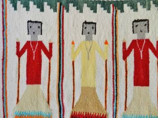 Colorful Navajo Yei Rug Women Dancers 2