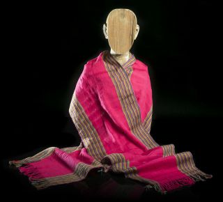 Mexican Shawl / Runner Striped Fucsia Indigenous Textile 100 Cotton