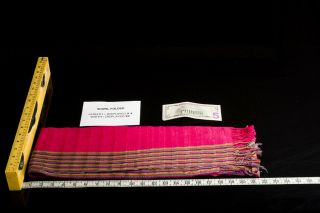 MEXICAN SHAWL / Runner Striped Fucsia Indigenous Textile 100 Cotton 3