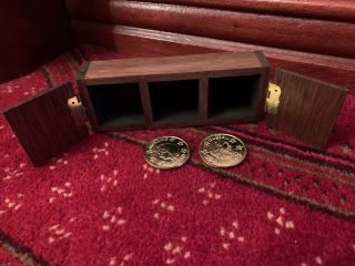 Vintage Magic Trick - Sliding Wooden Coin Box - Like A Closeup Die Dice Box
