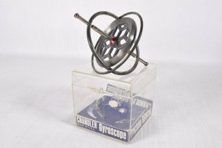 Vintage Chandler Gyroscope W/ Plastic Storage Box (made In Usa) Precision Gyro