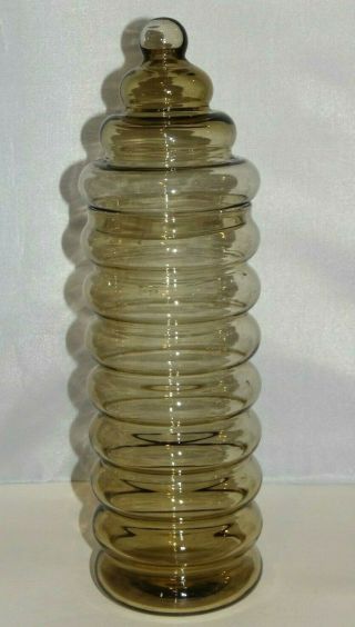 Vintage Holmegaard Jacob Bang Primula Glass Canister 12.  5 " Apothecary Jar