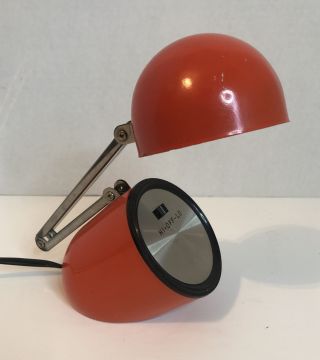 Mid Century RETRO ORANGE Windsor BULLET Atomic Space Age Small Desk Lamp Vintage 2