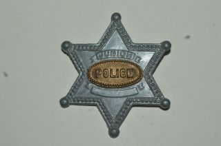 Vintage Junior Police Badge Metal Six Points Toy Badge 1960 