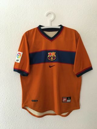 Barcelona Fc 1998/00 Nike Third Football Shirt S Mens Vintage Soccer Jersey