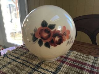 Vintage Hand Painted Roses Ball Globe Lamp Shade