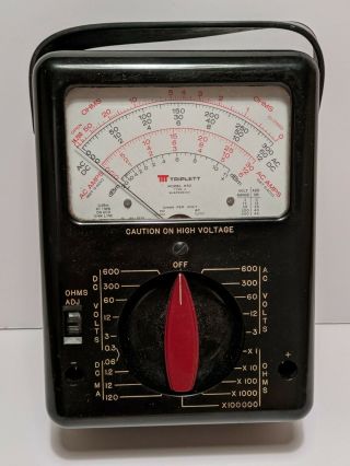 Triplett Model 630 Type 4 Suspension Volt Ohm Ammeter Multimeter.  Read Vintage. 2