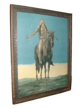 Framed Print Indian On Horseback Entitled Appeal To The Spirit (4190a)