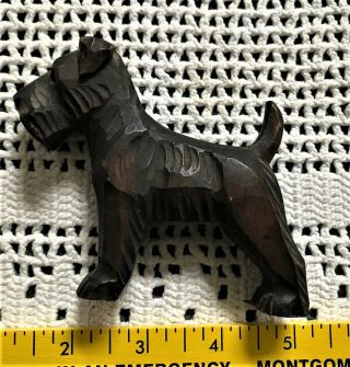 Scottish Terrier Vintage Hand Carved Wood Figurine Folk Art