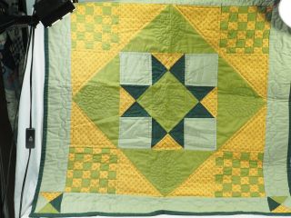 Vintage Amish type hand quilted machine sewn Quilt top hanging sleeve 31 