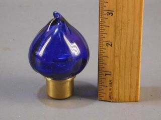 Vintage Large Cobalt Blue Hand Blown Art Glass Lamp Finial