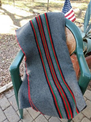 Yakima Design Striped Vintage Heavy Wool Camp Blanket 76 X 54