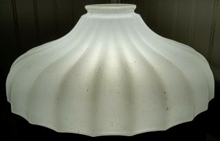 Antique Lamp Shade Sheffield White Translucent Torchiere Glass 9 " Ribbed 2 " Fit