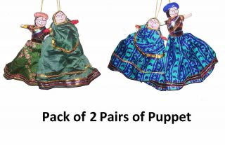 Arty Crafty Traditional Handcrafted Rajasthani Puppet Pair (pack Of 2)