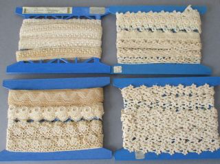 4 Bolts Vintage French LACE Guipure Embroidered Trims 7/8 