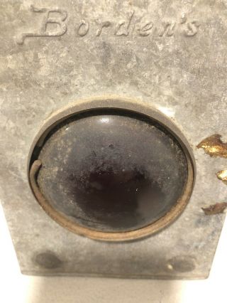 Vintage Metal Borden’s Milk Wagon Kerosine Signal Lamp Lantern Glass Lens READ 2