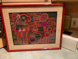 Reverse Applique Mola By The Kuna Indians Of San Blas Islands In Panama Framed
