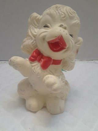 Vintage Edward Mobley Rubber Squeaky - Squeaker 5 " Poodle Dog Baby Toy 1958