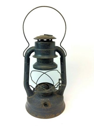 Antique Old Metal Dietz No 2 D - Lite Kerosene Tubular Barn Lantern Lamp