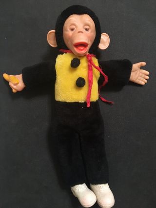 Vintage Mr Bim Zippy Zip The Monkey Chimp Plush Stuffed Animal 17 " Doll & Banana