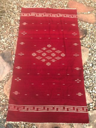 Early Mexican Fine Weave Red Wool Blanket/Serape 40 