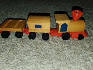 Vintage Mattel Wooden Train Set 1972 Made In Korea
