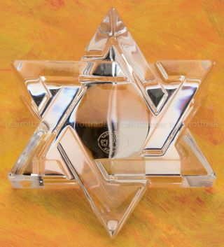 Vintage Baccarat Crystal Star Of David Judaica Jewish Paperweight 3.  5 "