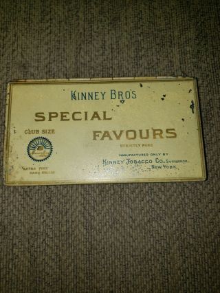 Kinney Bros.  Special Favours Vintage Metal Tin Empty