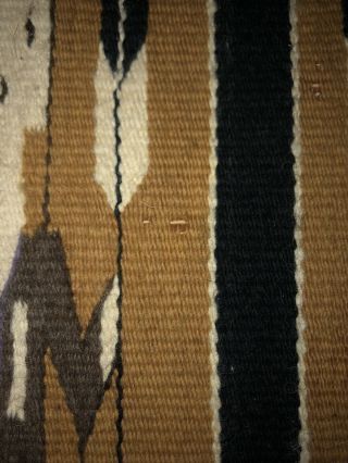 Vintage hand woven wool Navajo Yei rug 2