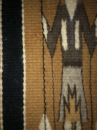 Vintage hand woven wool Navajo Yei rug 3